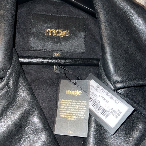 Maje • Genuine Leather jacket - Picture 2 of 2